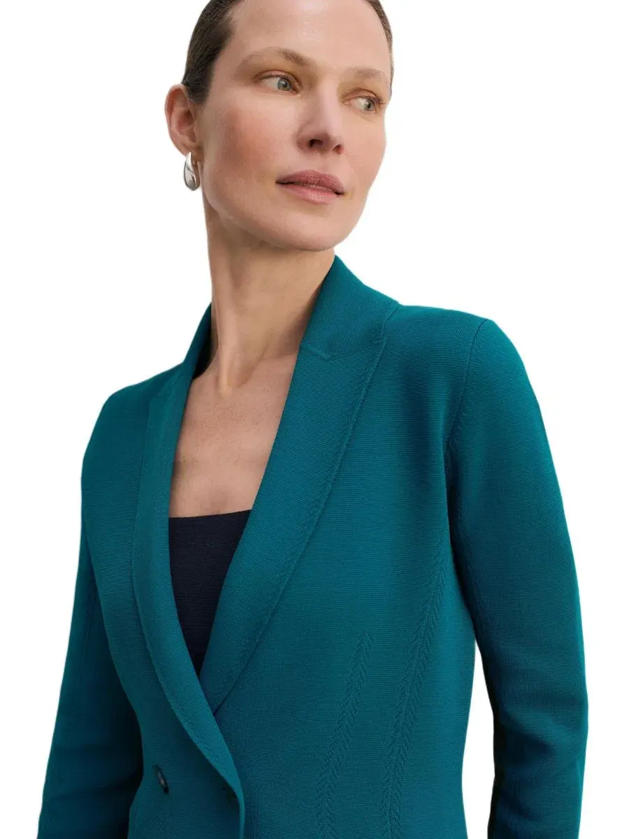Женский двубортный блейзер Somerton Sculpt Knit The Fold — изображение 2 из 7, синий