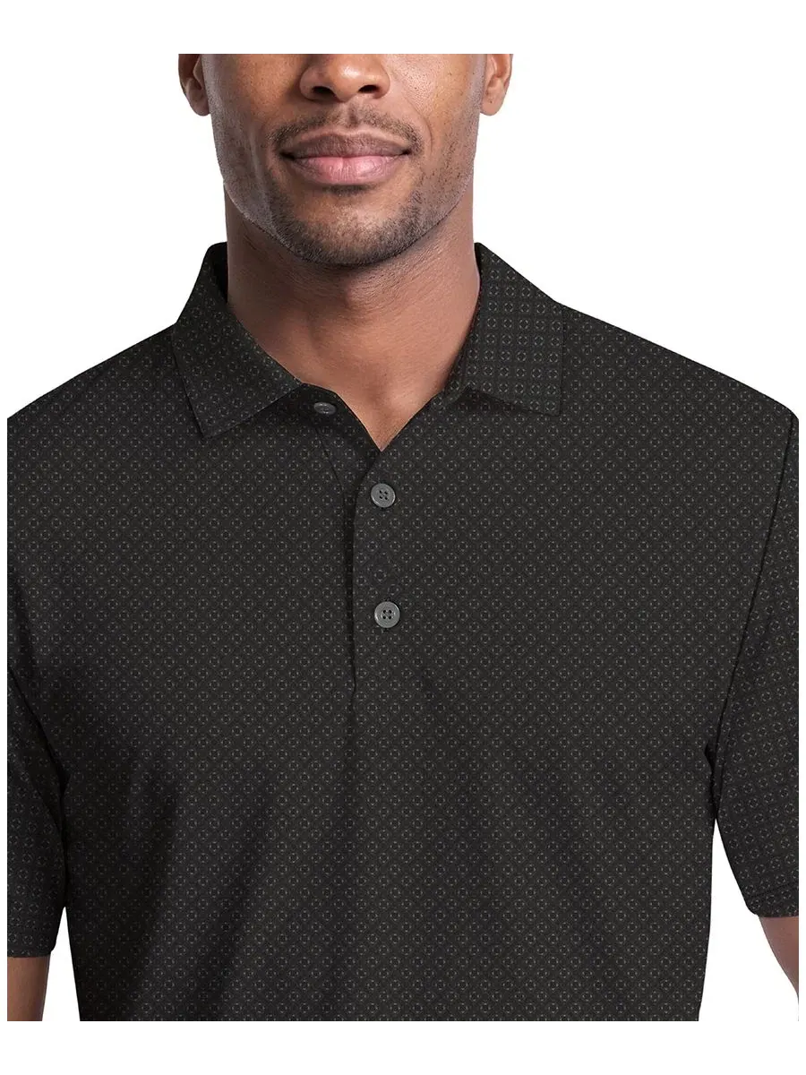 Мужское поло для гольфа с геометрическим принтом Essential Geo Print PGA TOUR — изображение 2 из 3, бежевый