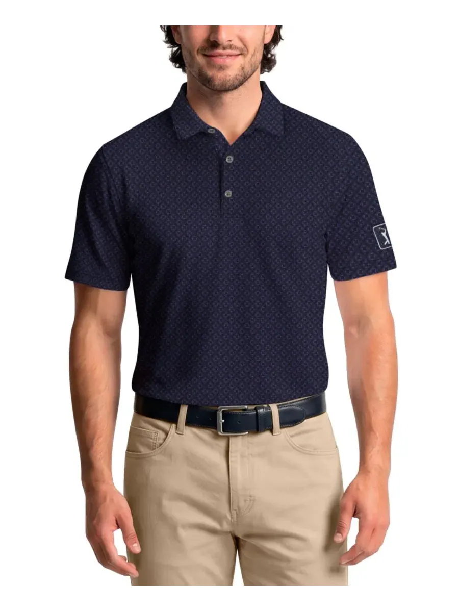 Мужское поло с геометрическим принтом Essential Geo Print PGA TOUR, Peacoat — изображение 1 из 6