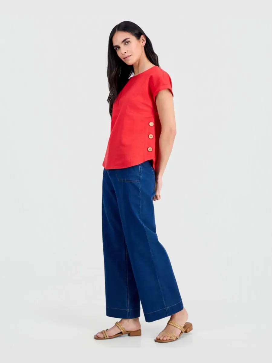 Блузка с лодочкой и коротким рукавом, модель Petite Boat-Neck Short-Sleeve Blouse Jones New York — изображение 4 из 4