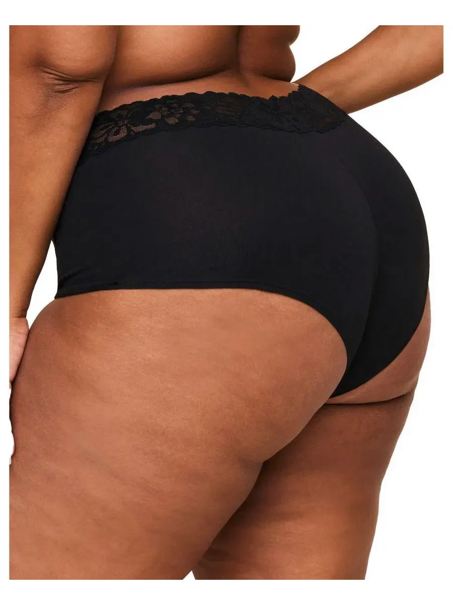 Трусы-шортики с кружевным поясом Leondre Shortie Panty Adore Me — изображение 2 из 3, черный