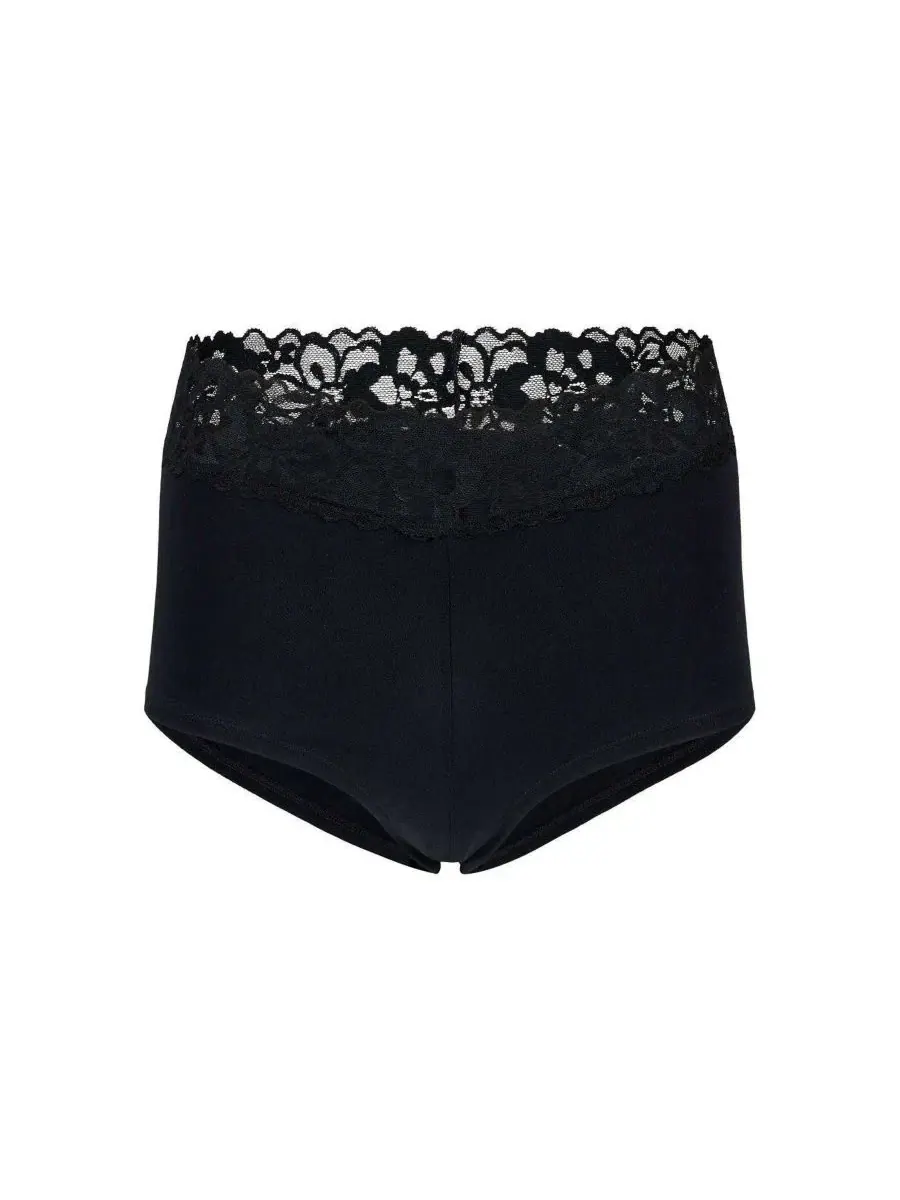Трусы-шортики с кружевным поясом Leondre Shortie Panty Adore Me — изображение 3 из 3, черный