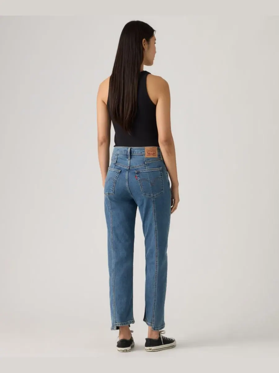 Женские джинсы прямого кроя с высокой посадкой и швом в области ребер Levi'S — изображение 2 из 5, серый