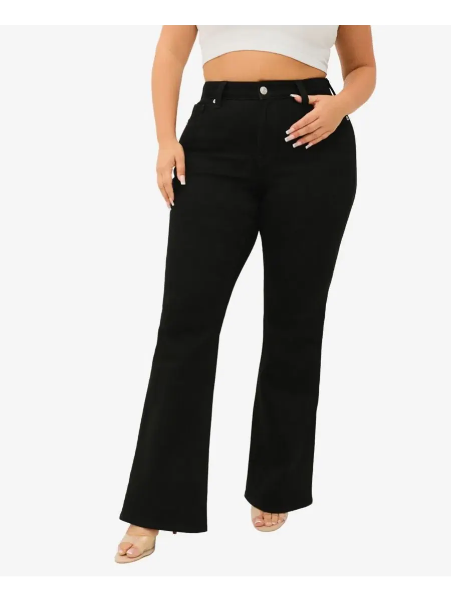 Джинсы Becca Bootcut Mid-Rise больших размеров True Religion — изображение 2 из 3, черный