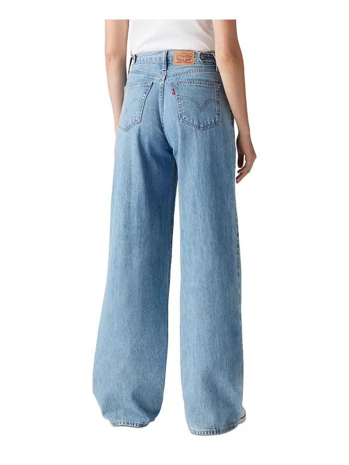 Женские мешковатые джинсы с затягивающейся талией, легкие Levi's — изображение 2 из 5, синий
