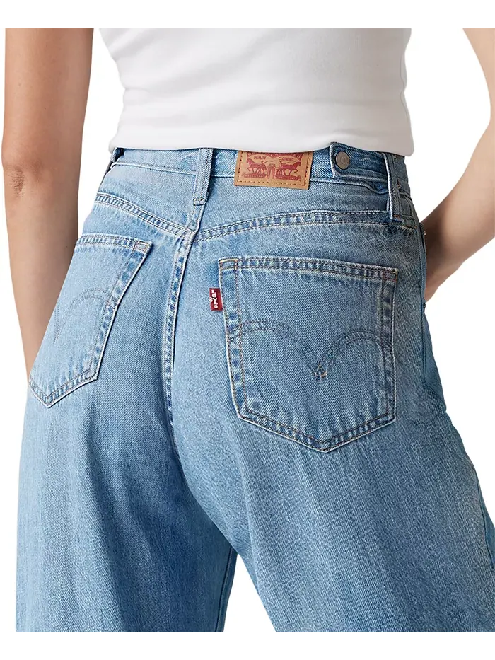Женские мешковатые джинсы с затягивающейся талией, легкие Levi's — изображение 4 из 5, синий