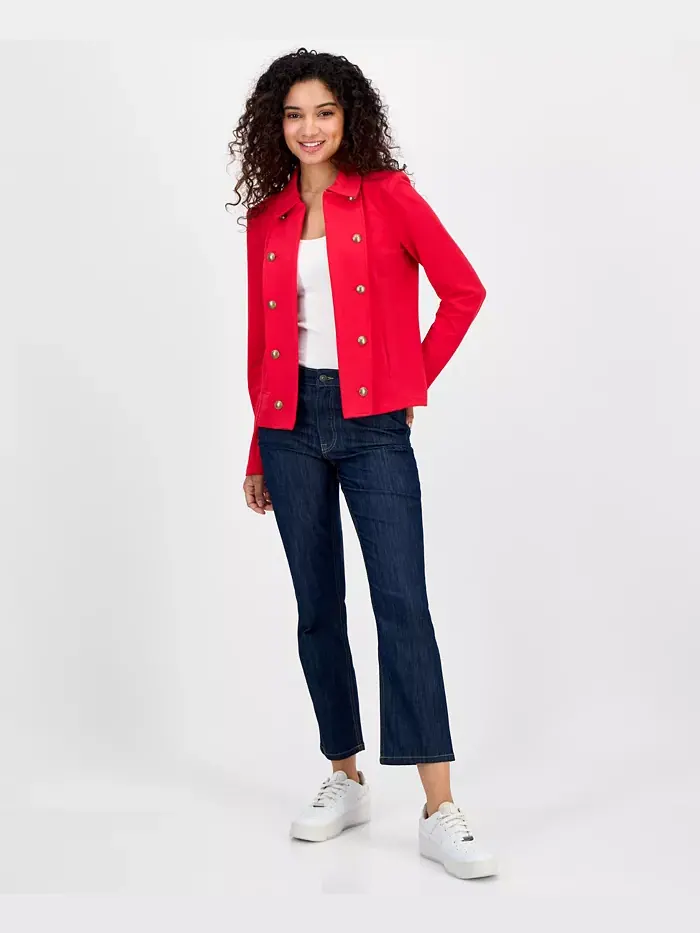 Женская куртка капитана с открытым передом. Только онлайн Nautica Jeans — изображение 2 из 4, алый