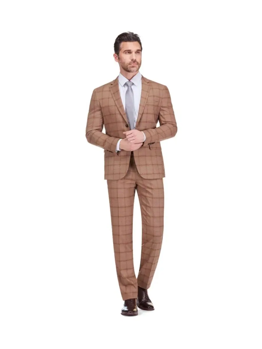 Костюм-двойка с принтом в клетку Slim Fit Gino Vitale