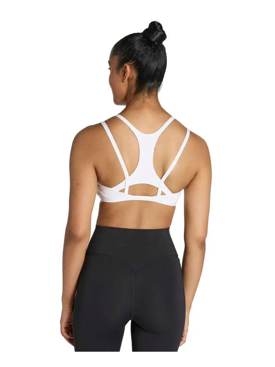 Женский спортивный топ для тренировок Optime Workout Strappy Light Support adidas — изображение 3 из 4, белый