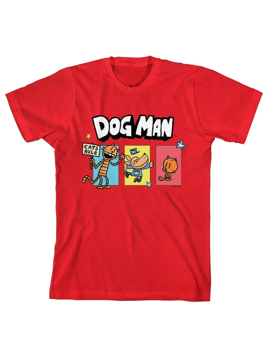 Детская красная футболка с коротким рукавом "Boys With Petey And Lil' Petey" - размер XL Dog Man