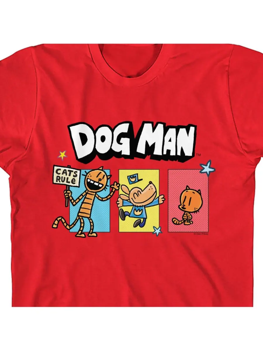 Детская красная футболка с коротким рукавом "Boys With Petey And Lil' Petey" - размер XL Dog Man — изображение 3 из 3