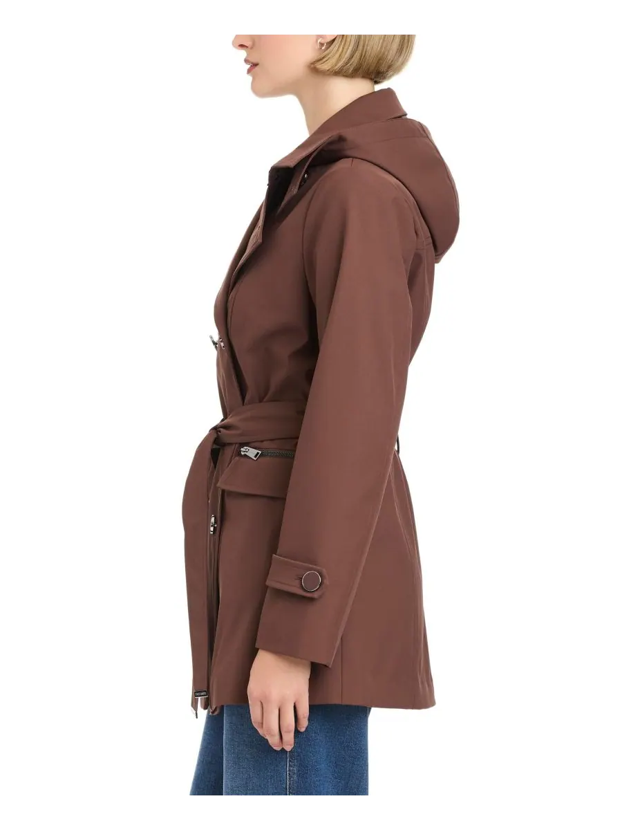 Женский двубортный тренч с поясом Vince Camuto — изображение 7 из 8, кофе