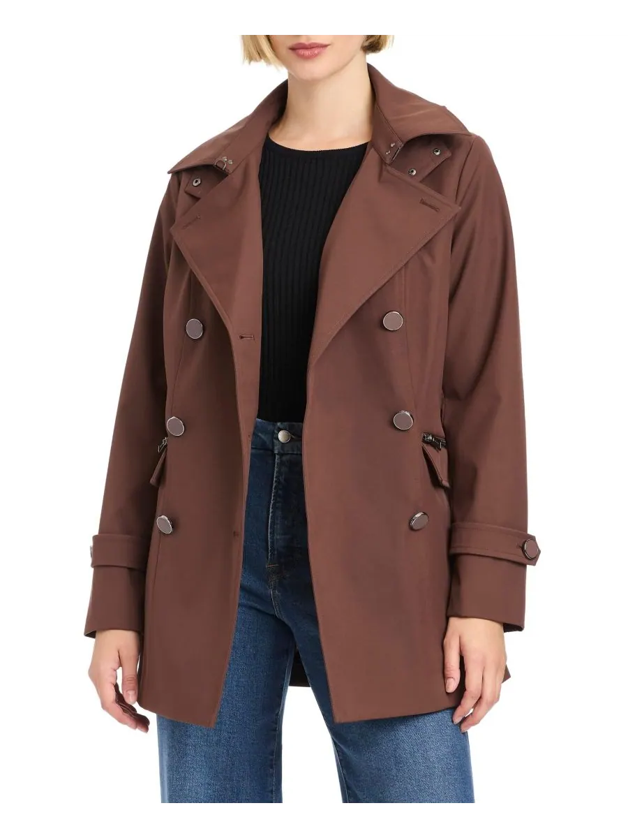 Женский двубортный тренч с поясом Vince Camuto — изображение 8 из 8, кофе