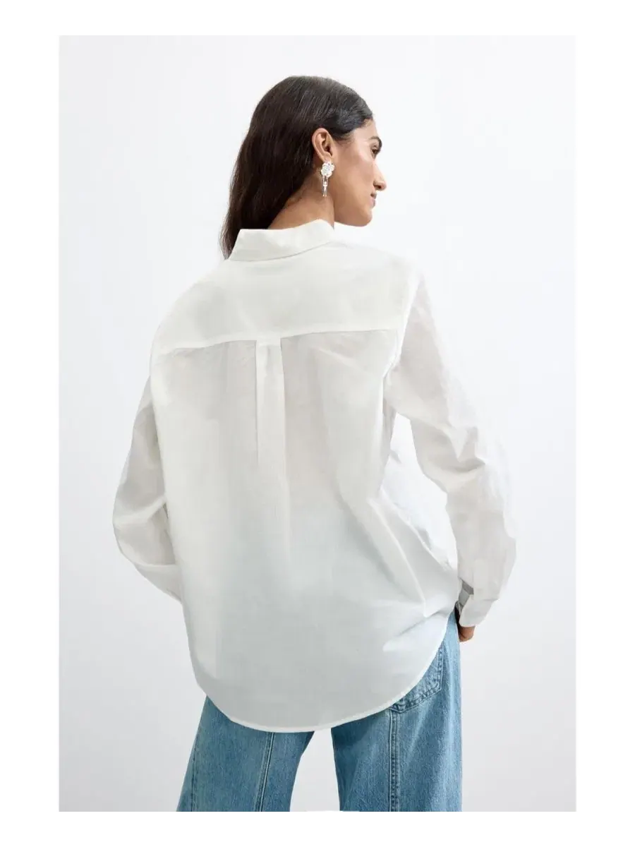 Женская рубашка с принтом, модель Printed Pocket Shirt Desigual — изображение 4 из 5, белый