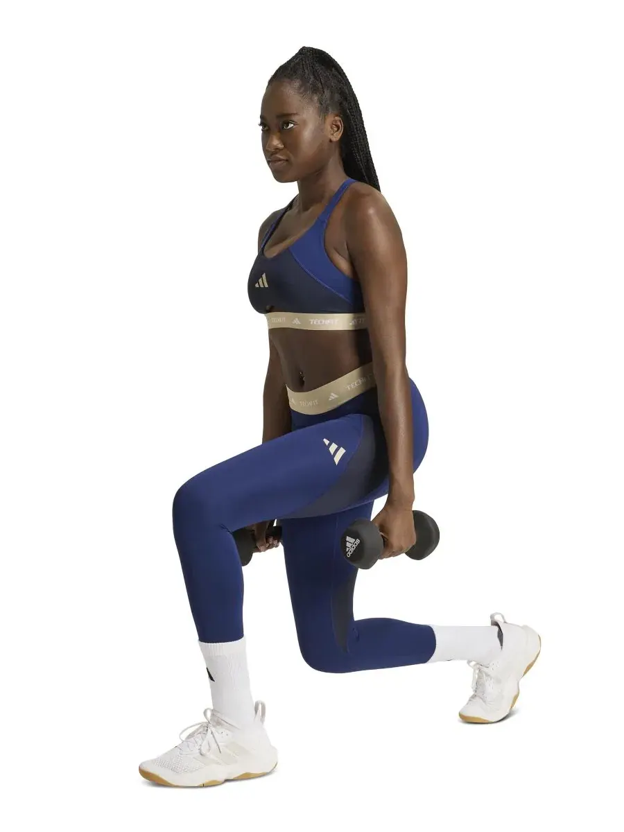 Леггинсы с принтом, 7/8, с высокой талией, Tech Fit adidas — изображение 2 из 5, темный синий