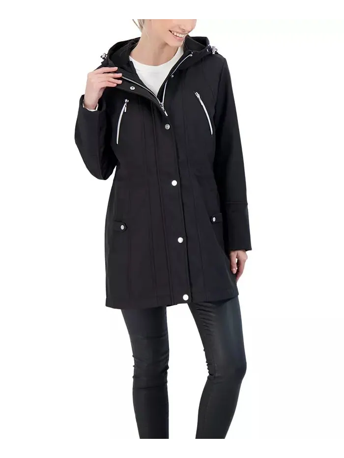 Женская куртка Soft Shell с капюшоном Sebby Collection — черный