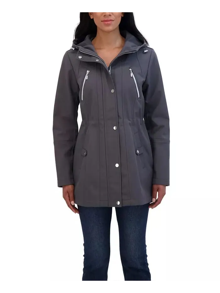 Женская куртка Soft Shell с капюшоном Sebby Collection — изображение 1 из 4, серый