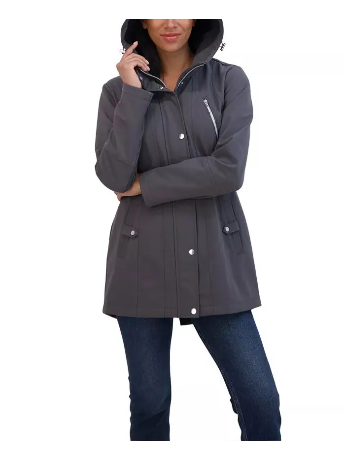 Женская куртка Soft Shell с капюшоном Sebby Collection — изображение 4 из 4, серый