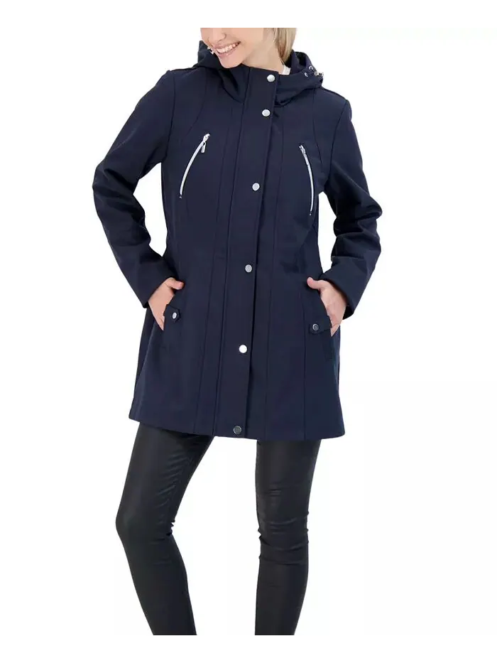 Женская куртка Soft Shell с капюшоном Sebby Collection — изображение 1 из 2, темно-синий
