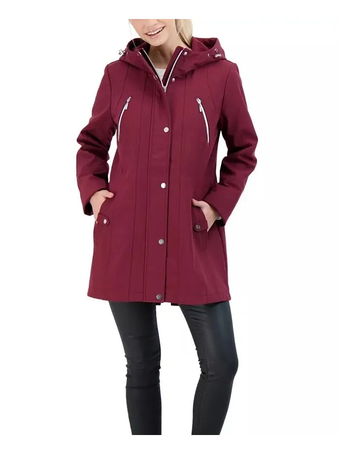 Женская куртка Soft Shell с капюшоном Sebby Collection — изображение 1 из 2, бордовый