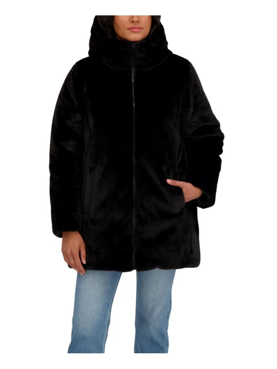 Женская двусторонняя пуховая куртка 3/4 Sebby Collection — изображение 2 из 5, черный