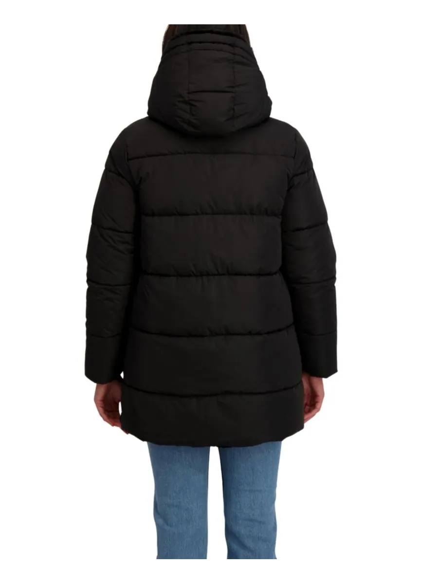 Женская двусторонняя пуховая куртка 3/4 Sebby Collection — изображение 3 из 5, черный