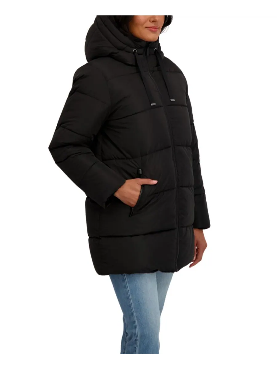 Женская двусторонняя пуховая куртка 3/4 Sebby Collection — изображение 4 из 5, черный