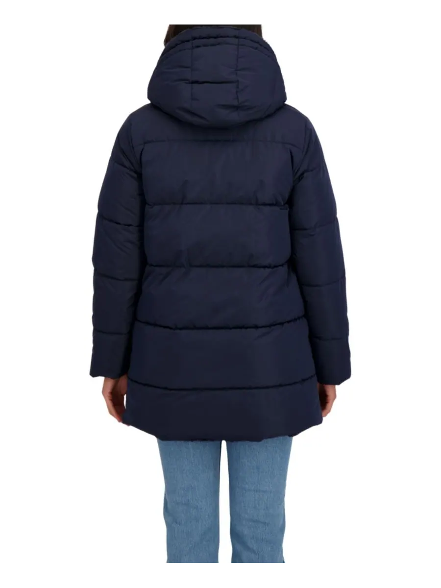 Женская двусторонняя пуховая куртка 3/4 Sebby Collection — изображение 3 из 5, темно-синий