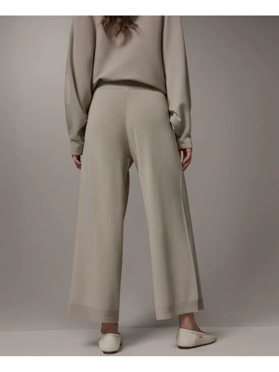 Штаны с широкой штаниной Milano Stitch Donna Karan Weekend — изображение 4 из 7, песчаник