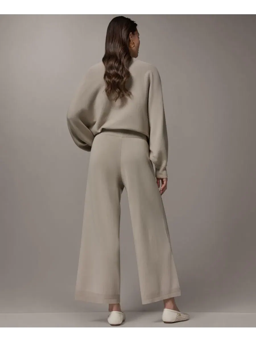 Штаны с широкой штаниной Milano Stitch Donna Karan Weekend — изображение 5 из 7, песчаник