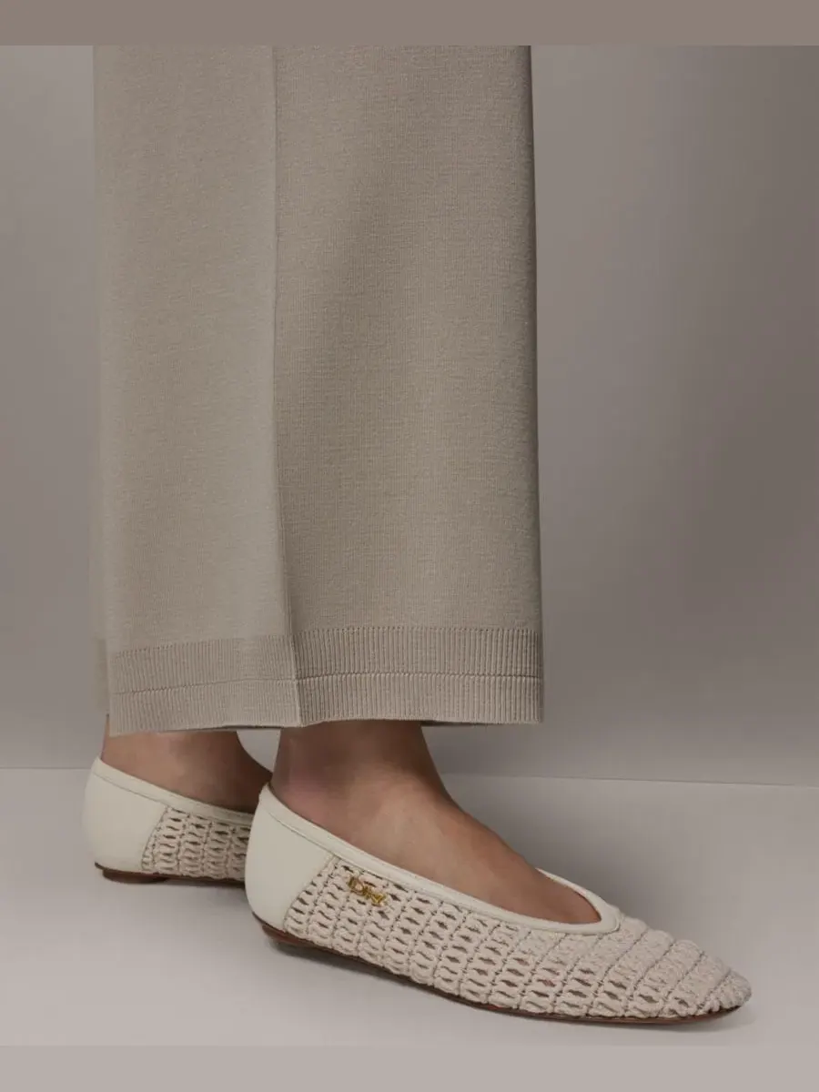 Штаны с широкой штаниной Milano Stitch Donna Karan Weekend — изображение 6 из 7, песчаник