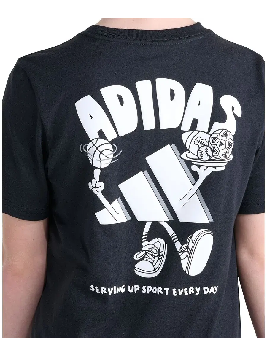 Футболка с коротким рукавом и принтом Serving Up Sport adidas — изображение 2 из 4, черный