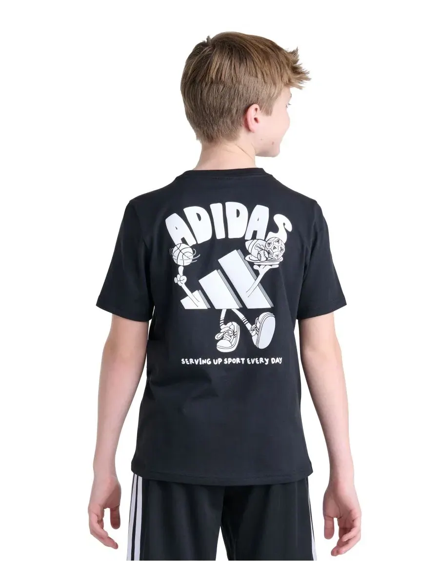 Футболка с коротким рукавом и принтом Serving Up Sport adidas — изображение 3 из 4, черный