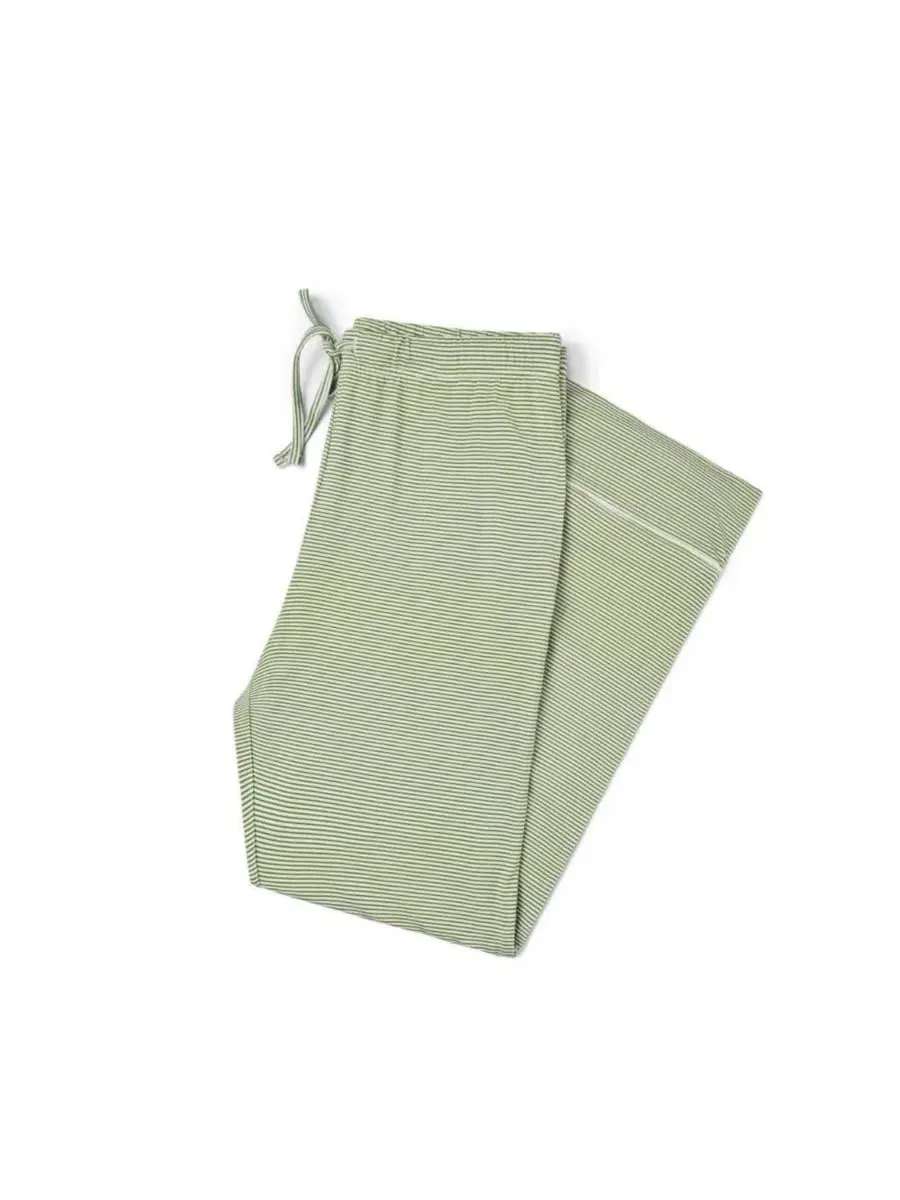Пижамный комплект из бамбука с полосками, Evergreen Stripe Motette — изображение 5 из 5, зеленый белый