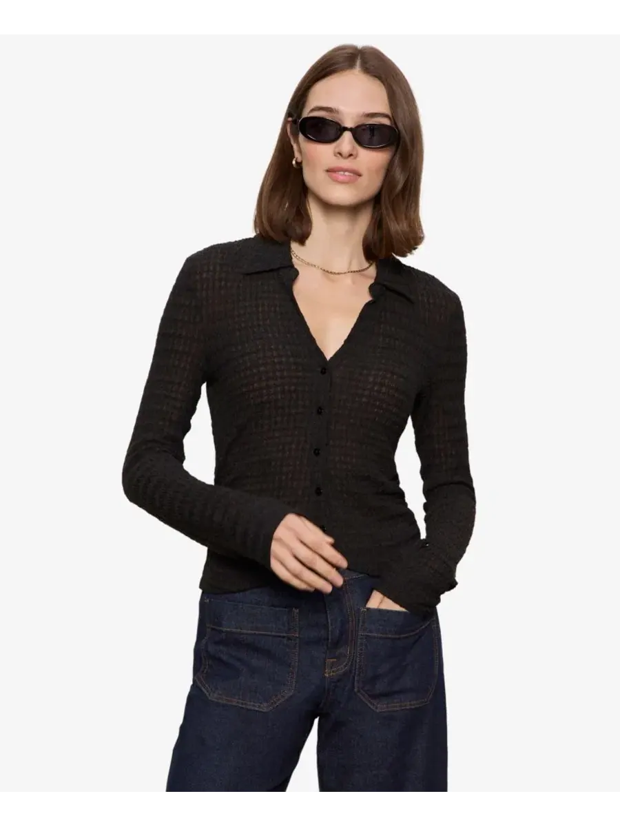 Рубашка с длинным рукавом и текстурной тканью Petite Juno Textured Button-Front Shirt Sanctuary