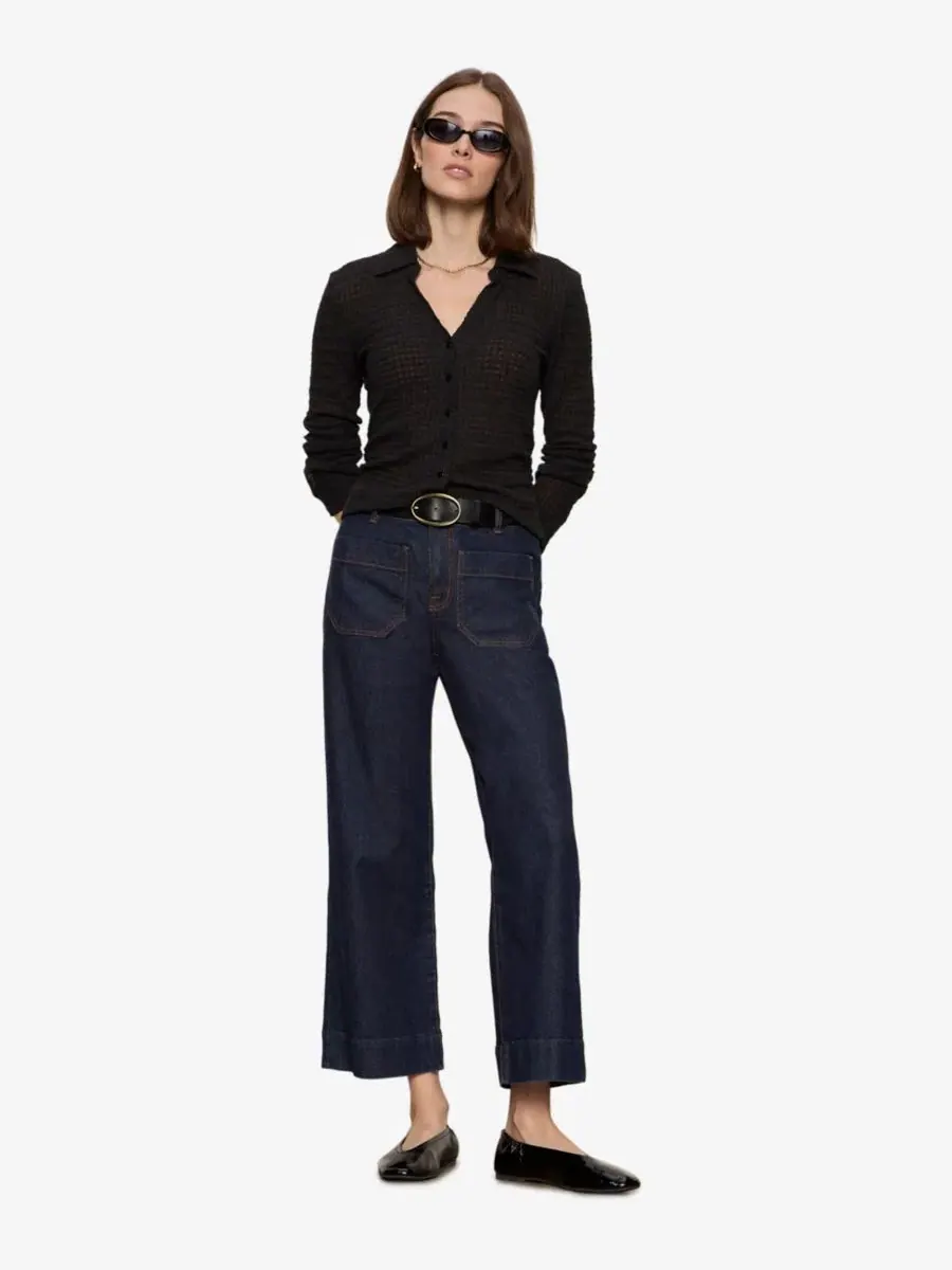 Рубашка с длинным рукавом и текстурной тканью Petite Juno Textured Button-Front Shirt Sanctuary — изображение 2 из 6, черный