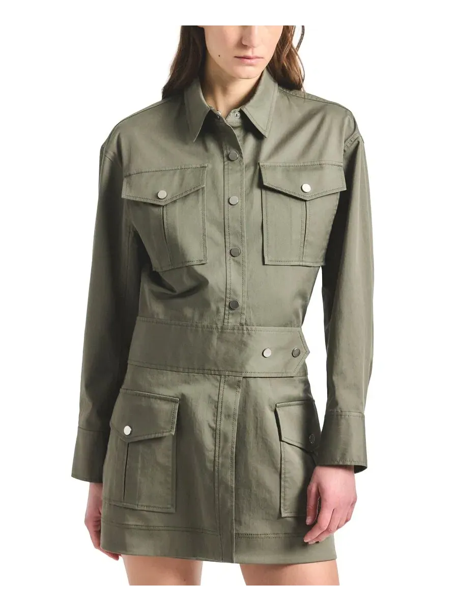 Платье мини с длинным рукавом Brady Utility Derek Lam 10 Crosby — зеленый