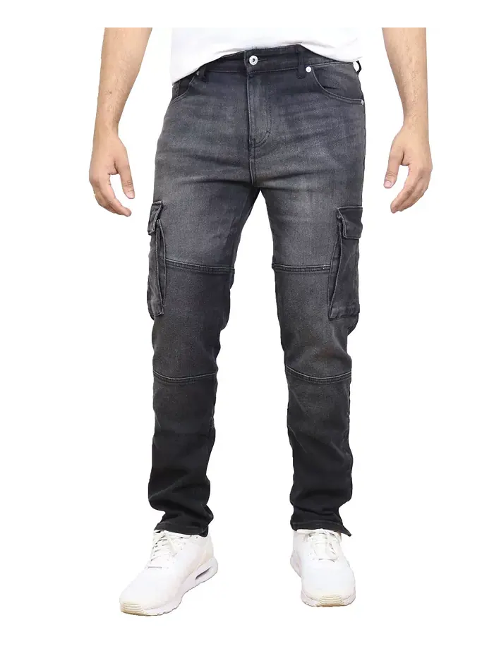 Мужские джинсы с эластичными карманами-карго Blue Ice — изображение 2 из 5, черный