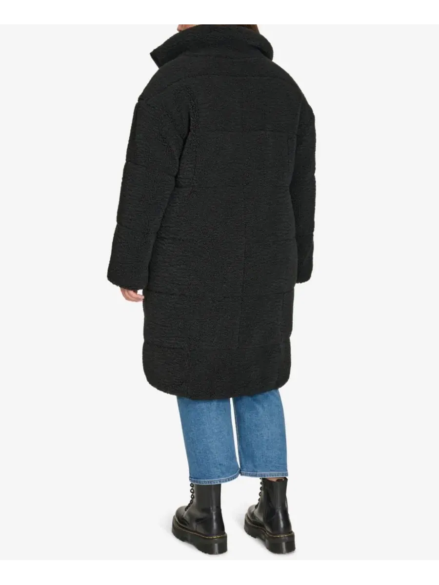 Пальто-кокон с воротником-стойкой, длинным рукавом, стеганым дизайном Levi's — изображение 5 из 5, черный