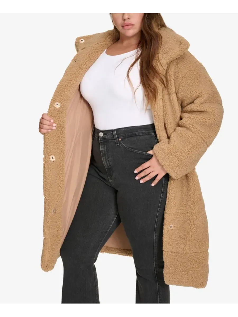 Пальто-оверсайз с капюшоном из флиса Levi's — изображение 4 из 6, орех