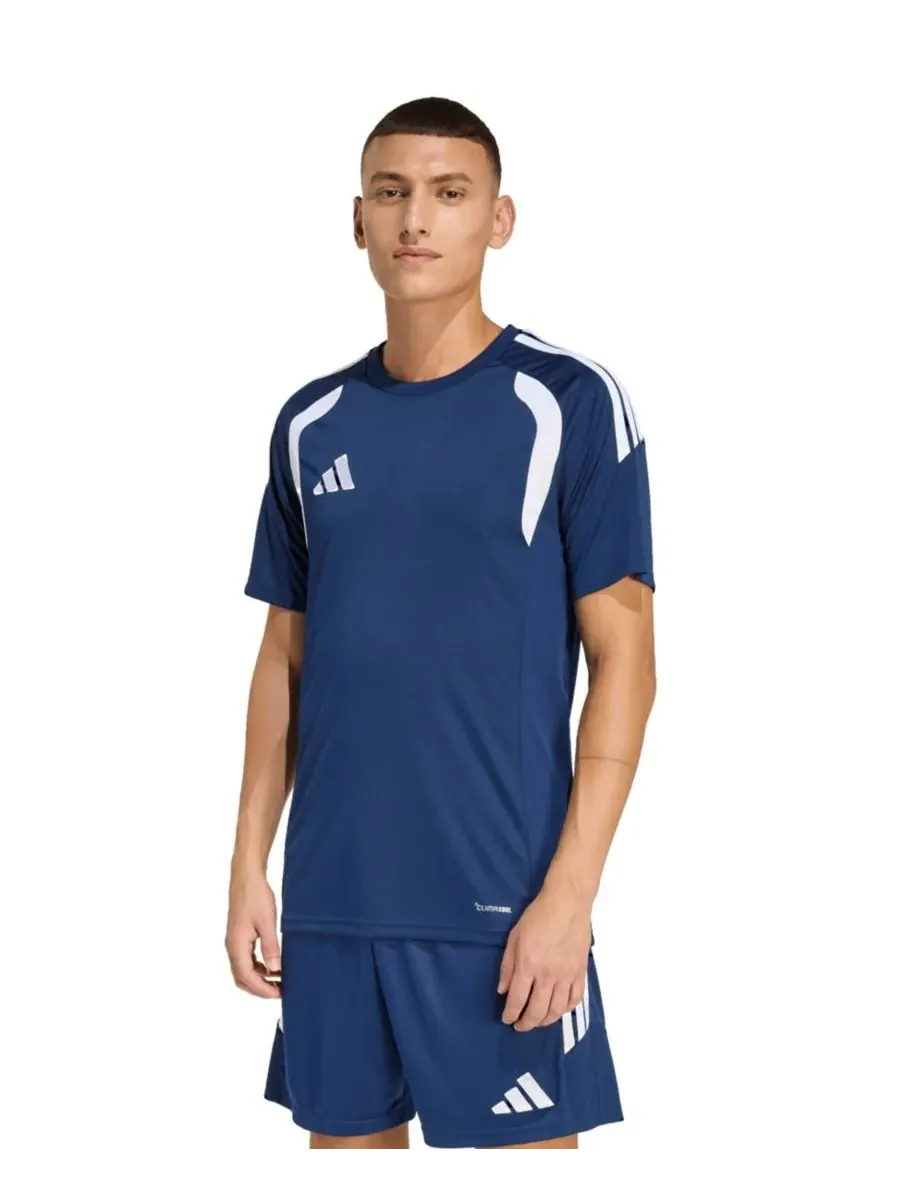 Мужская футболка Tiro 26 League Jersey с круглым вырезом и возможностью надевания Adidas — изображение 1 из 3, темно-синий