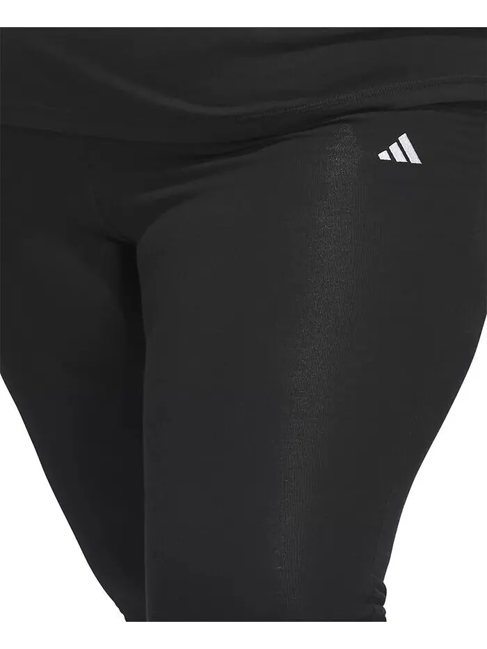 Расклешенные брюки с маленьким логотипом больших размеров adidas — изображение 4 из 5, черный