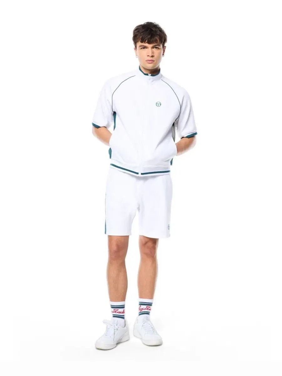Куртка-бомбер с коротким рукавом Pannello Short Sleeve Track Jacket Sergio Tacchini — изображение 2 из 5, белый