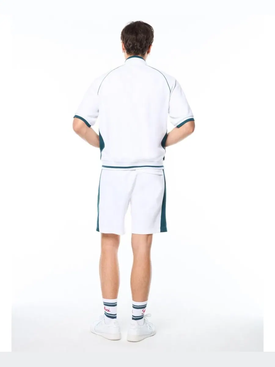 Куртка-бомбер с коротким рукавом Pannello Short Sleeve Track Jacket Sergio Tacchini — изображение 4 из 5, белый