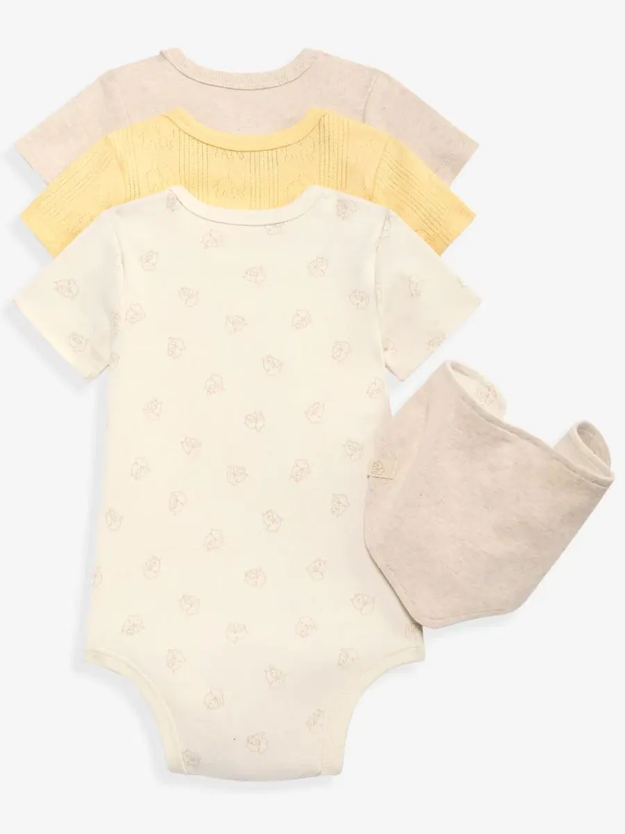 Комплект из 3 боди с коротким рукавом и слюнявчиком, Everyday Baby Essentials First Impressions — изображение 3 из 3