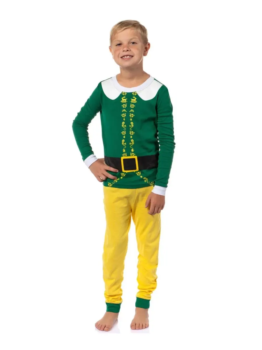 Пижамный комплект с длинным рукавом Holiday Classic Christmas Buddy Elf — желтый