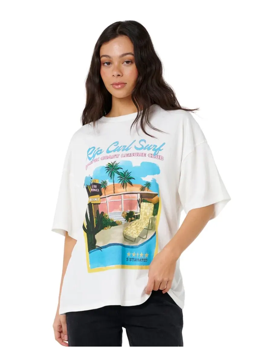 Футболка женская с принтом 5 Star Heritage Rip Curl — бежевый