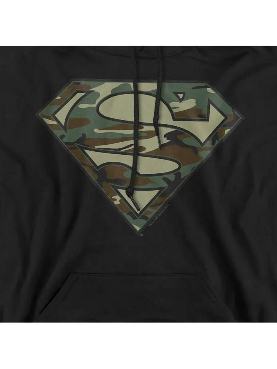Худи с камуфляжным принтом Superman — изображение 2 из 3, черный
