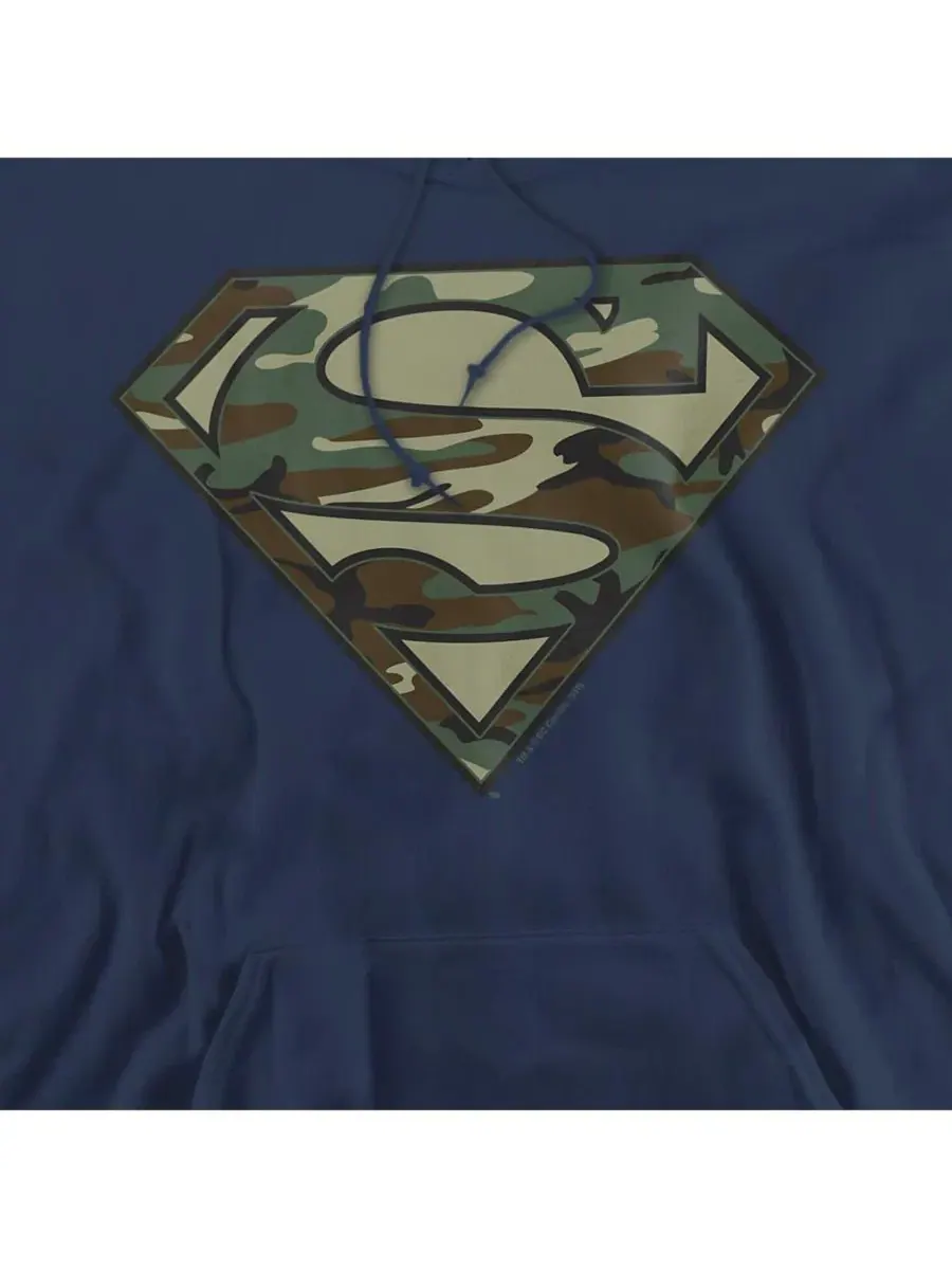 Худи с камуфляжным принтом Superman — изображение 2 из 3, темно-синий