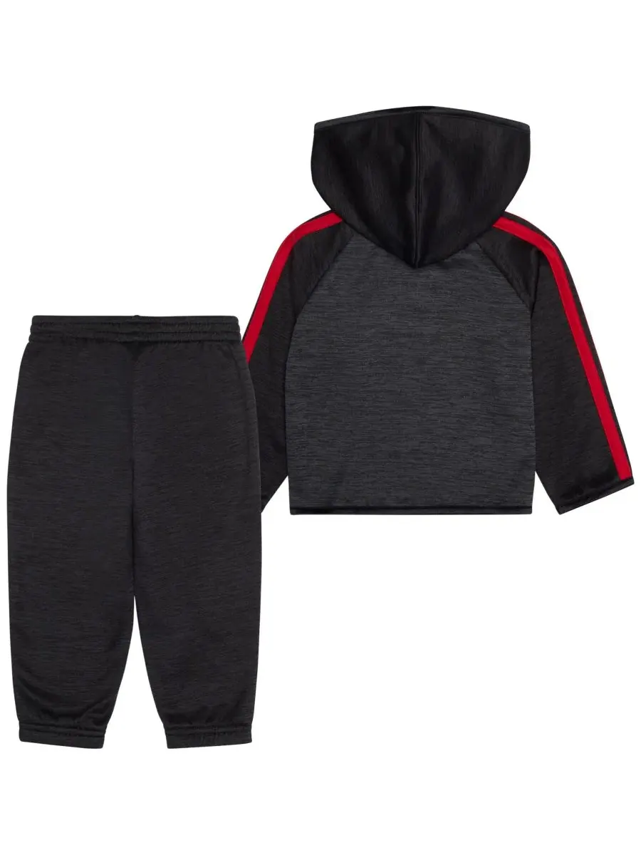 Комплект из худи и джоггеров с флисом, с длинным рукавом adidas — изображение 2 из 5, черный/красный